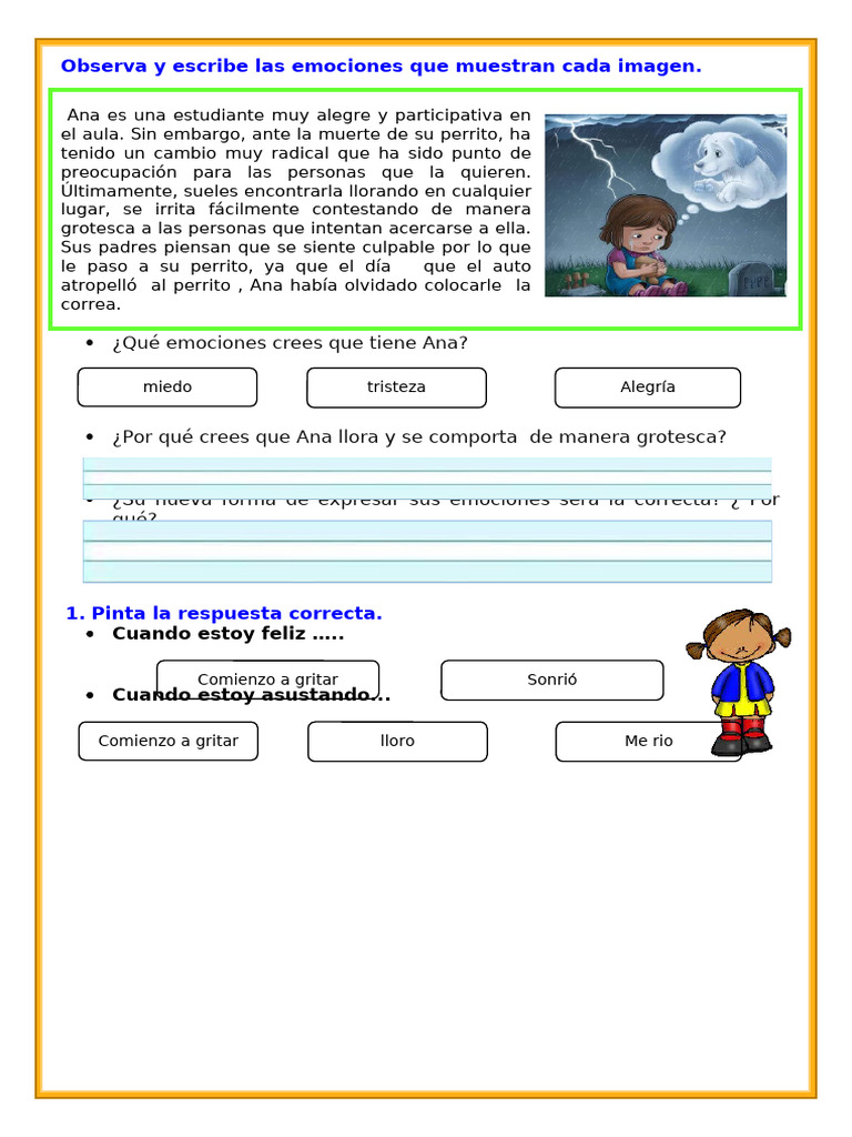 Actividades para Identificar Emociones | PDF | Las emociones | Ira