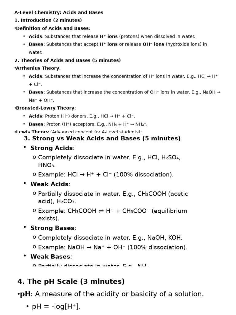 Acid and Base 25-03-2025 | PDF | Acid | Ph