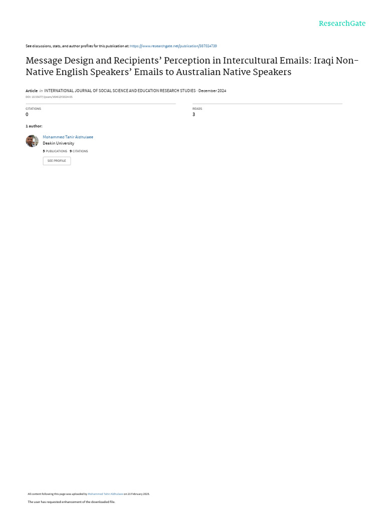 Message Design and Recipients' Perception in Intercultural Emails ...