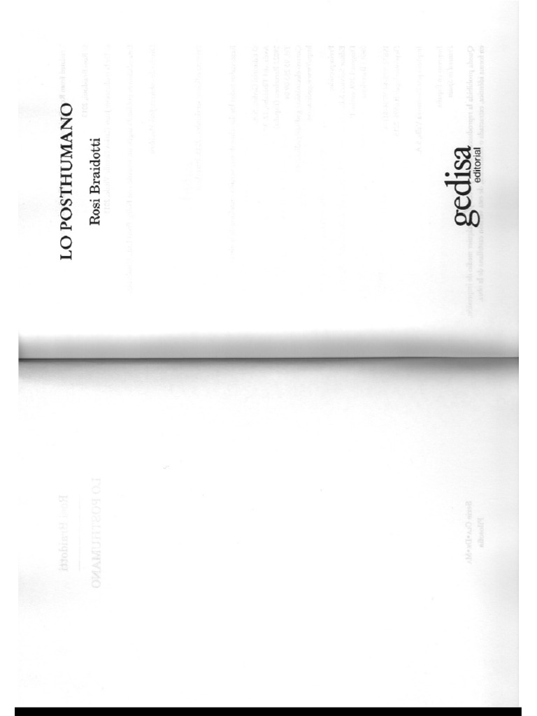 Braidotti. Lo Posthumano. | PDF