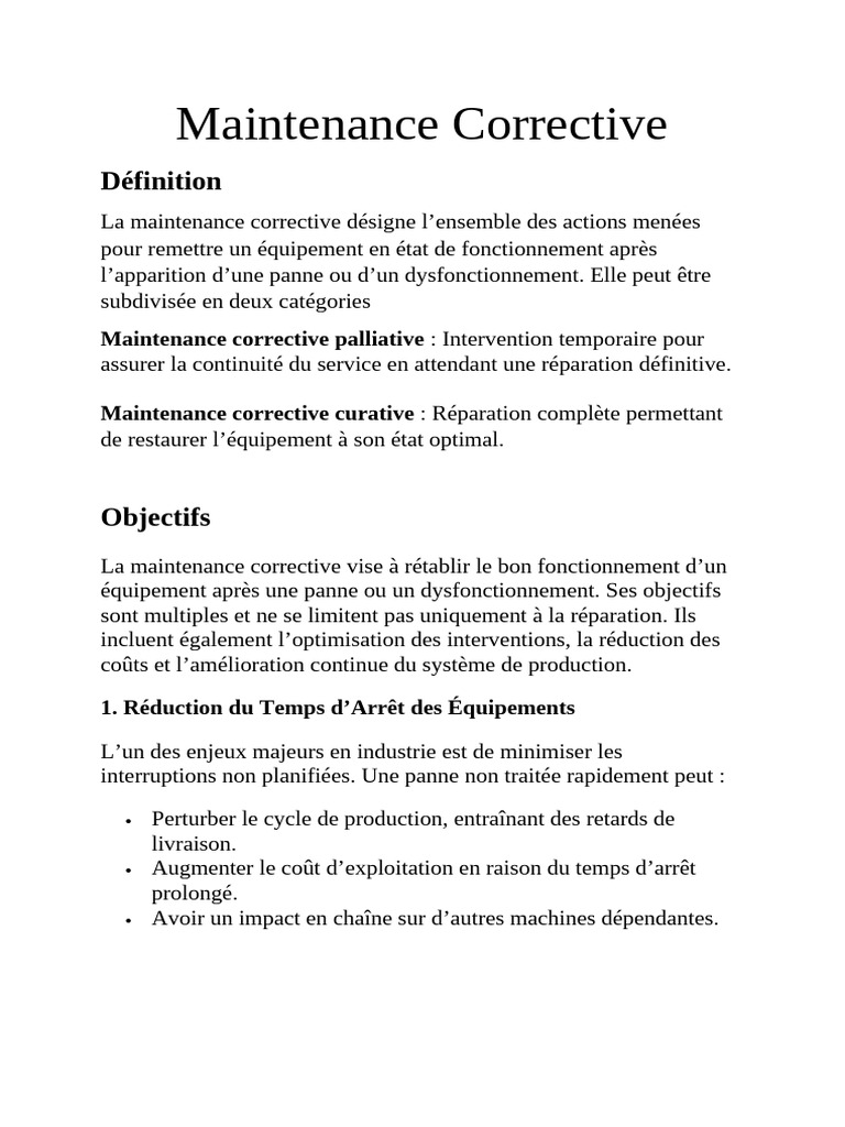 Guide de la Maintenance Corrective | PDF