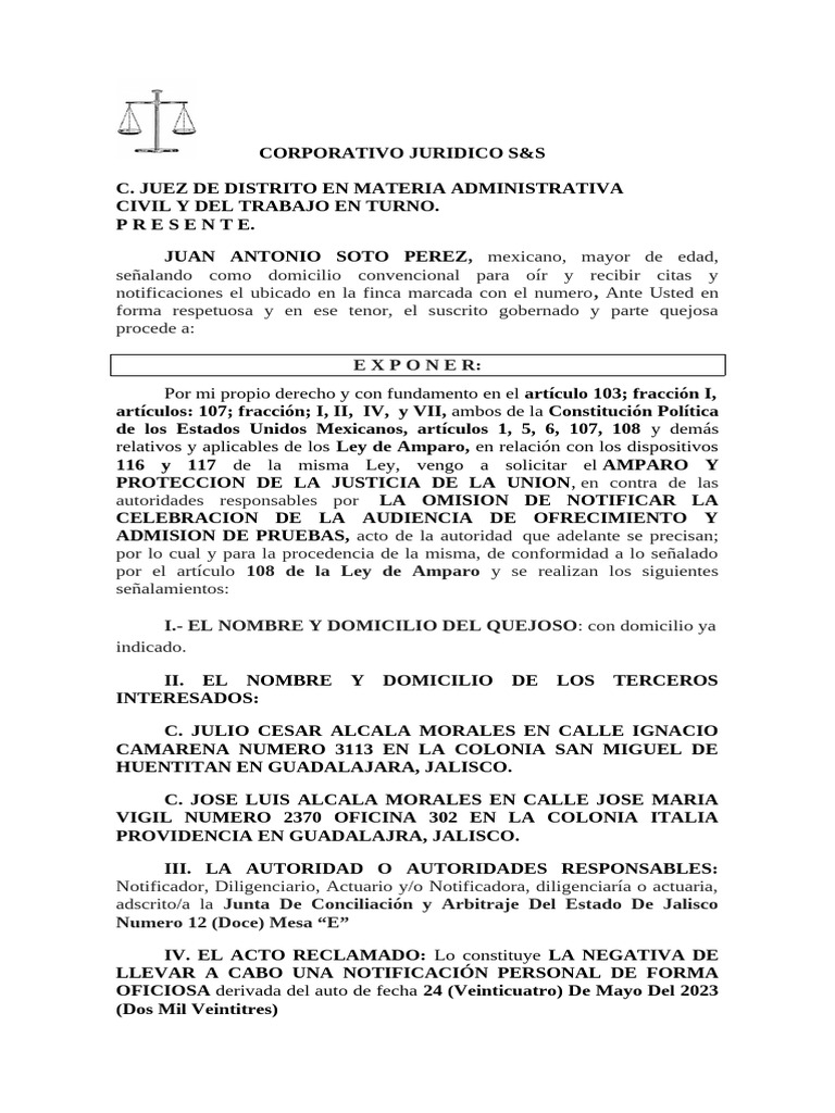 Amparo por Notificación en Jalisco | PDF | Caso de ley | Ciencias Políticas