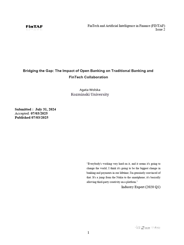 Bridging The Gap - The Impact of Open Banking On Traditional Banking ...