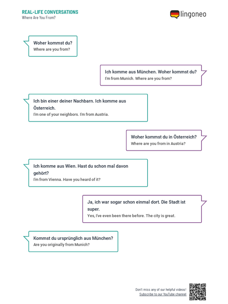Where Are You From Part 2 - Dialogue (With Translations) | PDF