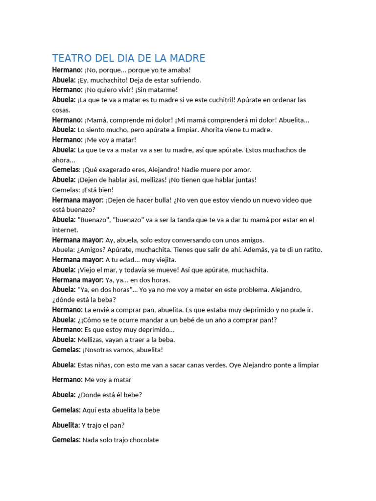 Teatro Del Dia de La Madre | PDF