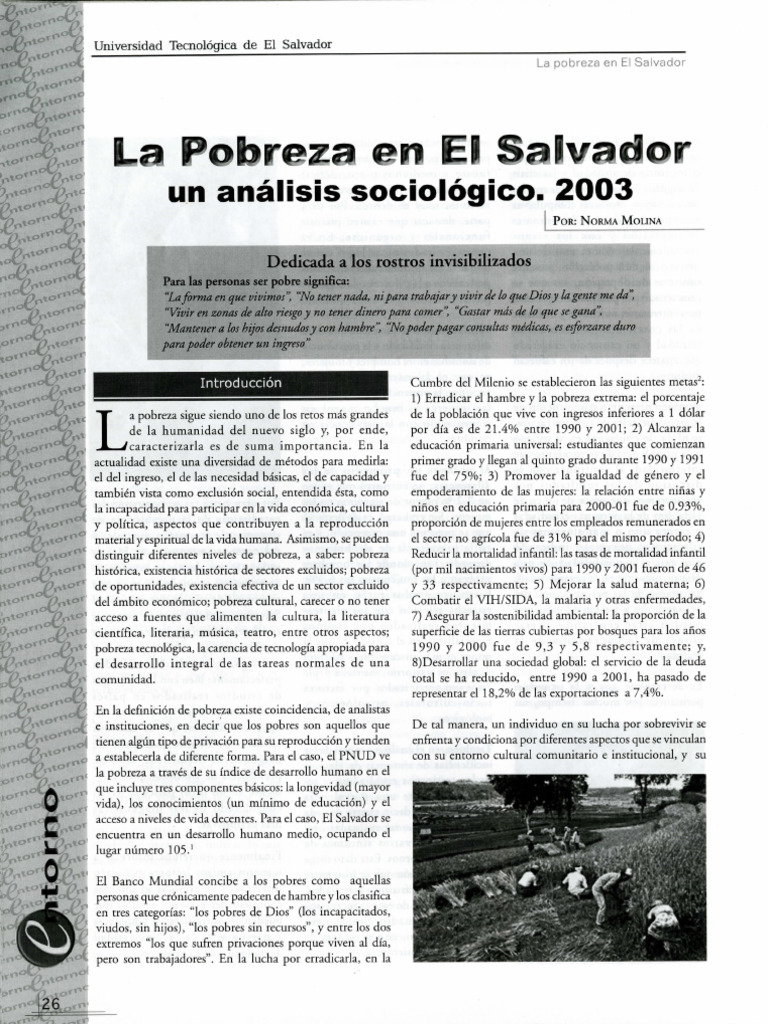 Análisis de la pobreza en El Salvador | PDF | Pobreza | Pobreza e ...
