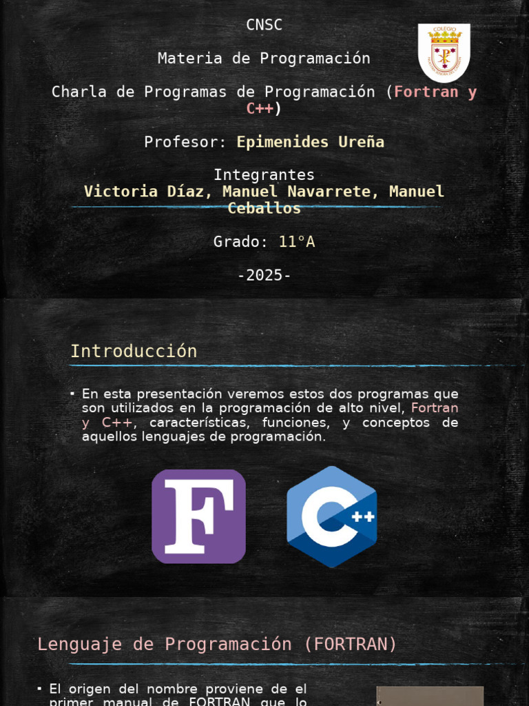 Fortran y C++: Lenguajes Esenciales | PDF | Lenguaje de programación ...