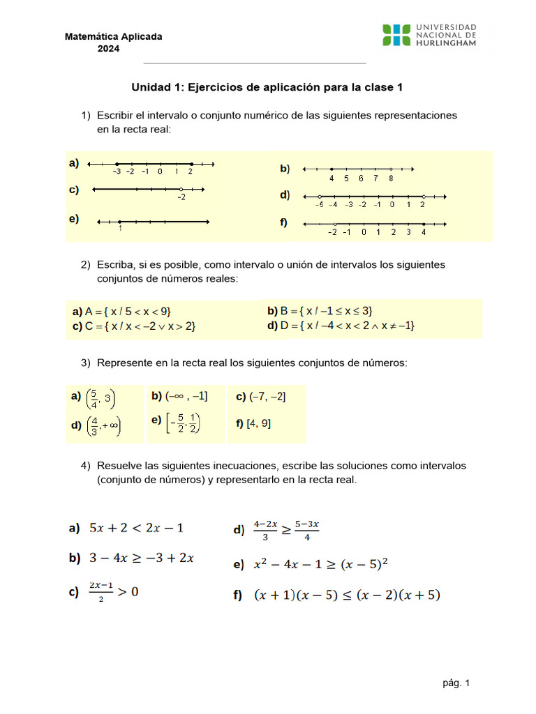 Clase 1 Guia de Ejercicios | PDF