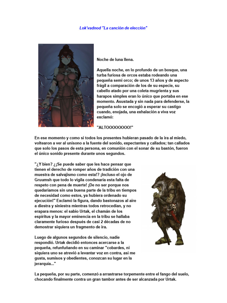 Sharnali: La elegida orca del ritual | PDF