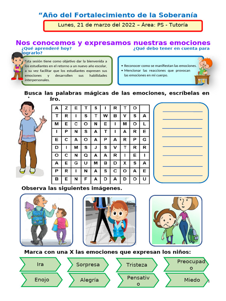 Reconocimiento de Emociones en Niños | PDF | Las emociones | Ira