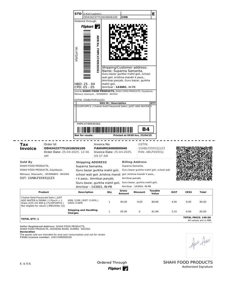 Order 1745554092974 | PDF | Trade | Economy Of India