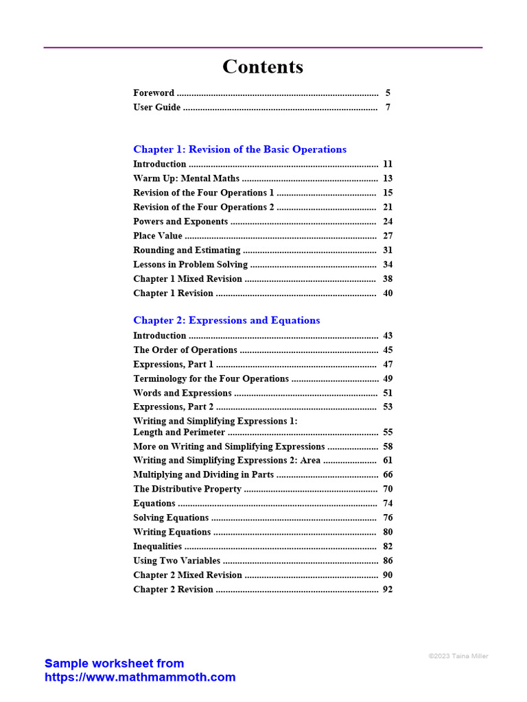 Grade 6 Math Curriculum Overview | PDF | Algebra | Equations