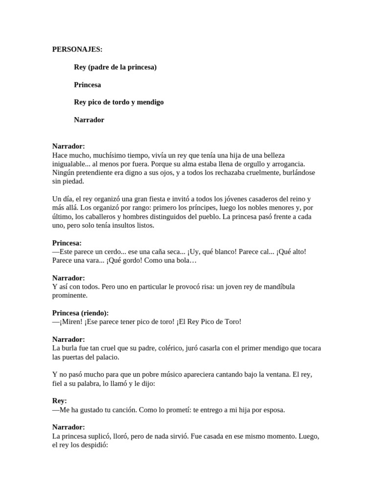 La lección del Rey Pico de Tordo | PDF