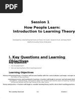 Session 1 How People Learn: Introduction To Learning Theory: Key Questions