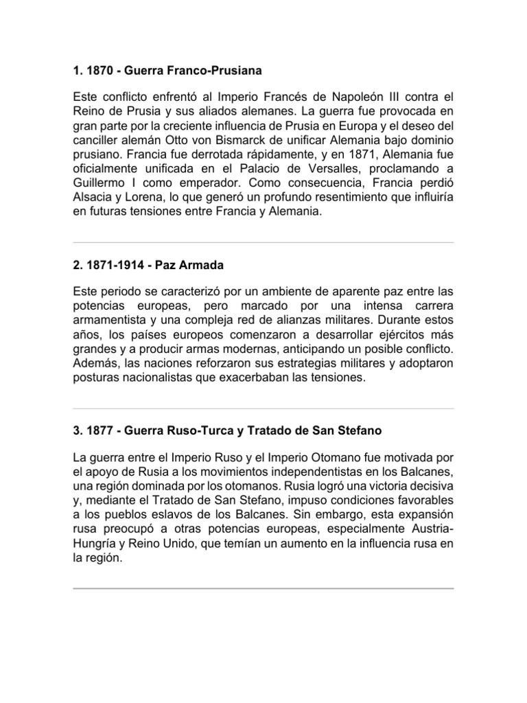 Causas y Consecuencias de la Gran Guerra | PDF | Austria Hungría ...