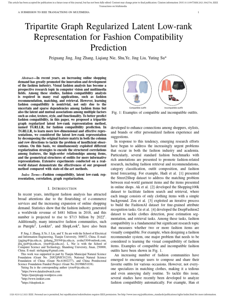 Tripartite Graph Regularized Latent Low-rankRe | PDF | Matrix ...