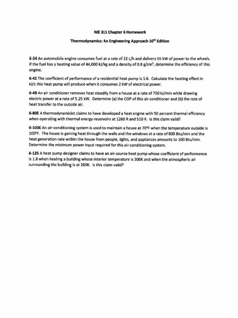 ME 311 Chapter 6 Homework Solution 10th Ed. | PDF