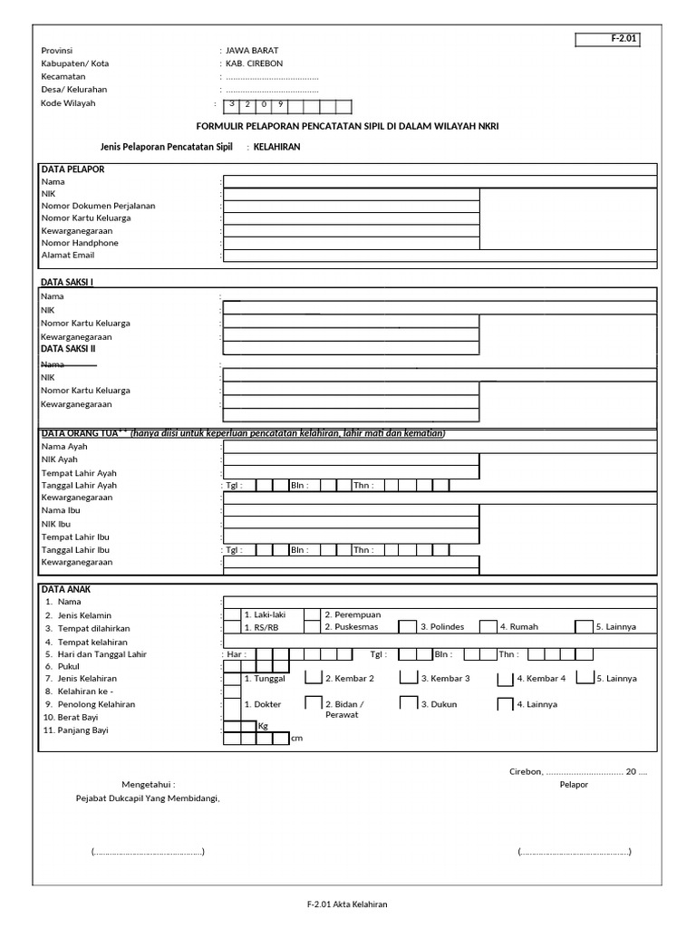 Form F201 New | PDF