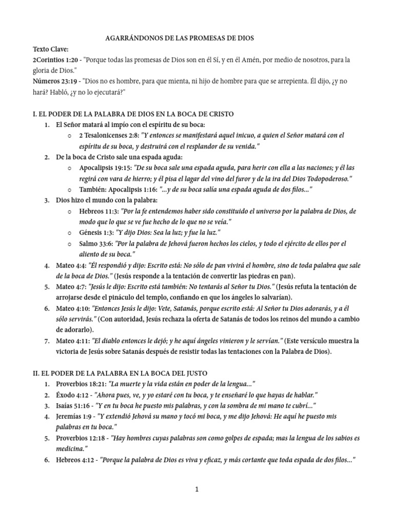 Promesas de Dios en la Biblia | PDF | Cristo (título) | Epístola a los ...