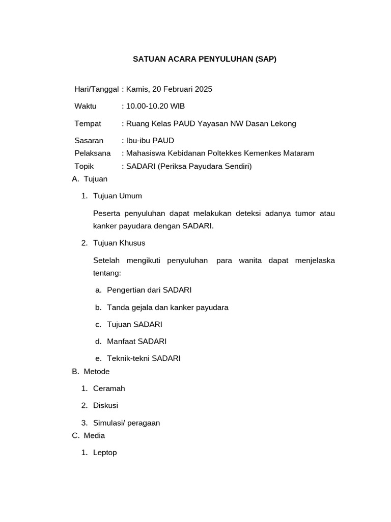 Penyuluhan SADARI untuk Deteksi Kanker | PDF
