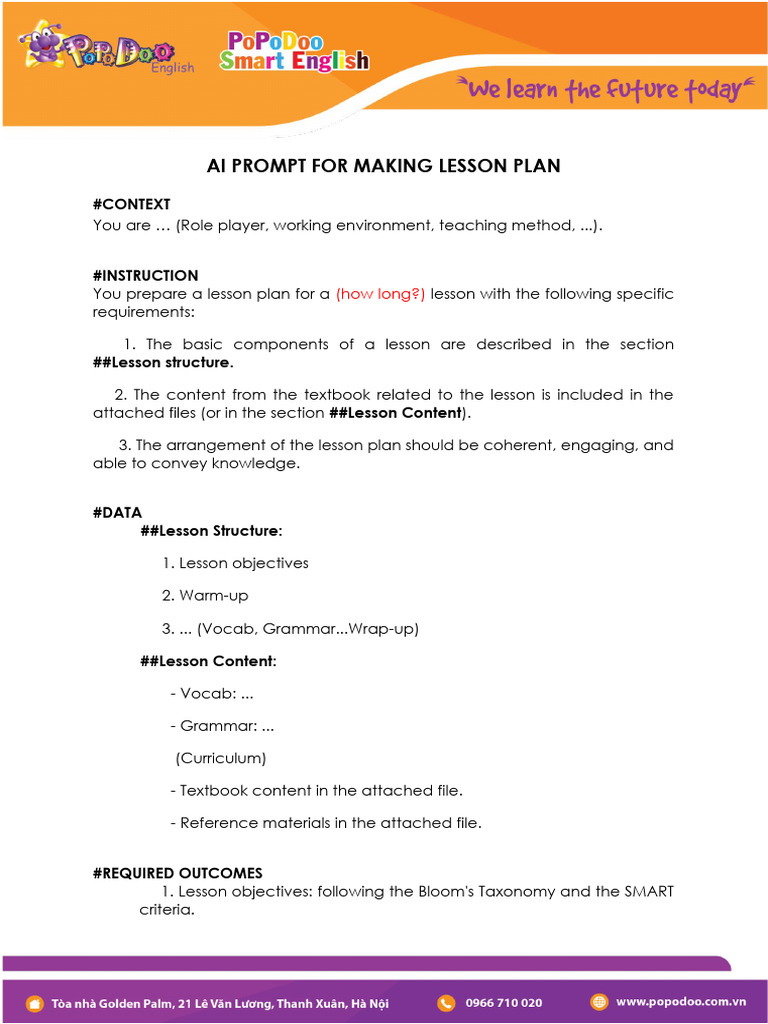 Ai Prompt For Making Lesson Plan | PDF | Lesson Plan | Pedagogy