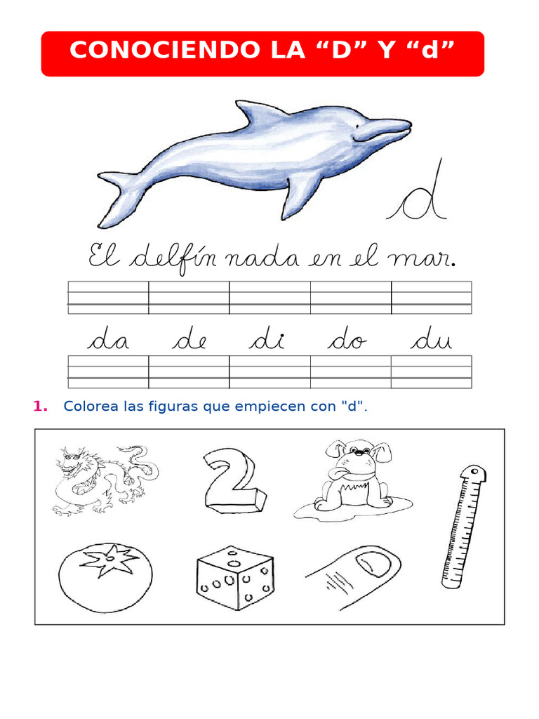 Fonema D para Primero de Primaria | PDF