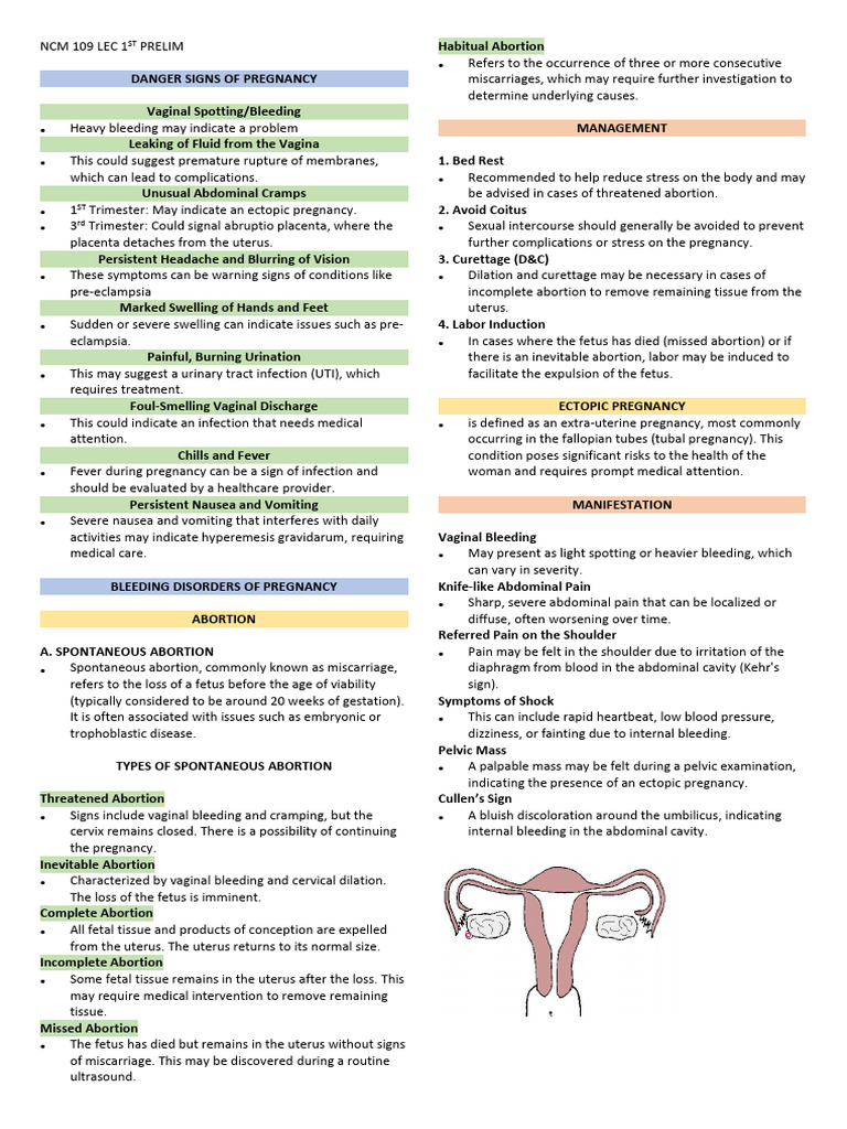 Pregnancy Danger Signs and Disorders | PDF | Childbirth | Miscarriage