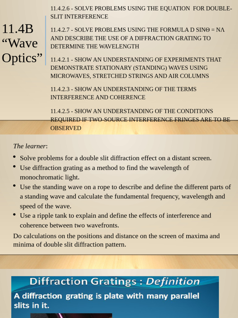 Wave Optics: Double-Slit & Diffraction | PDF