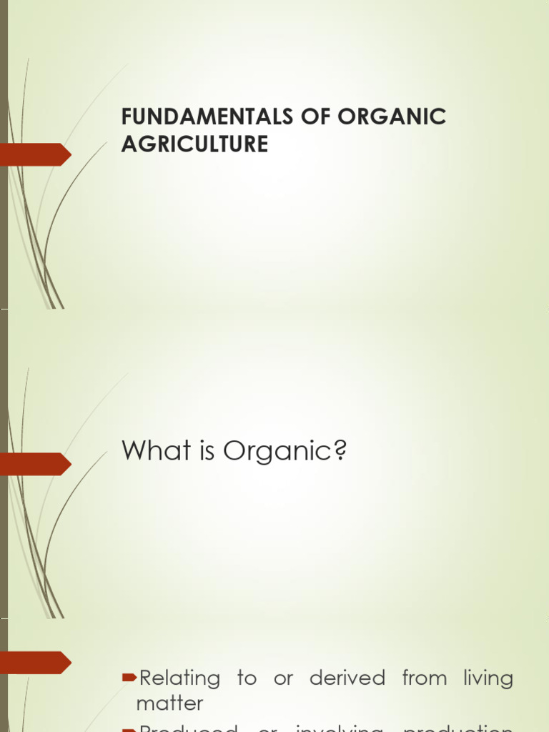 Fundamentals of Organic Agriculture | PDF | Agriculture | Organic Farming