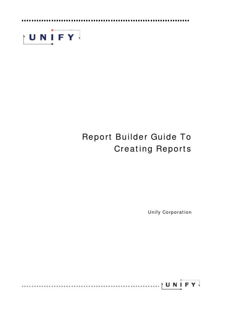 Report Builder Guide To Creating Reports PDF Table (Database