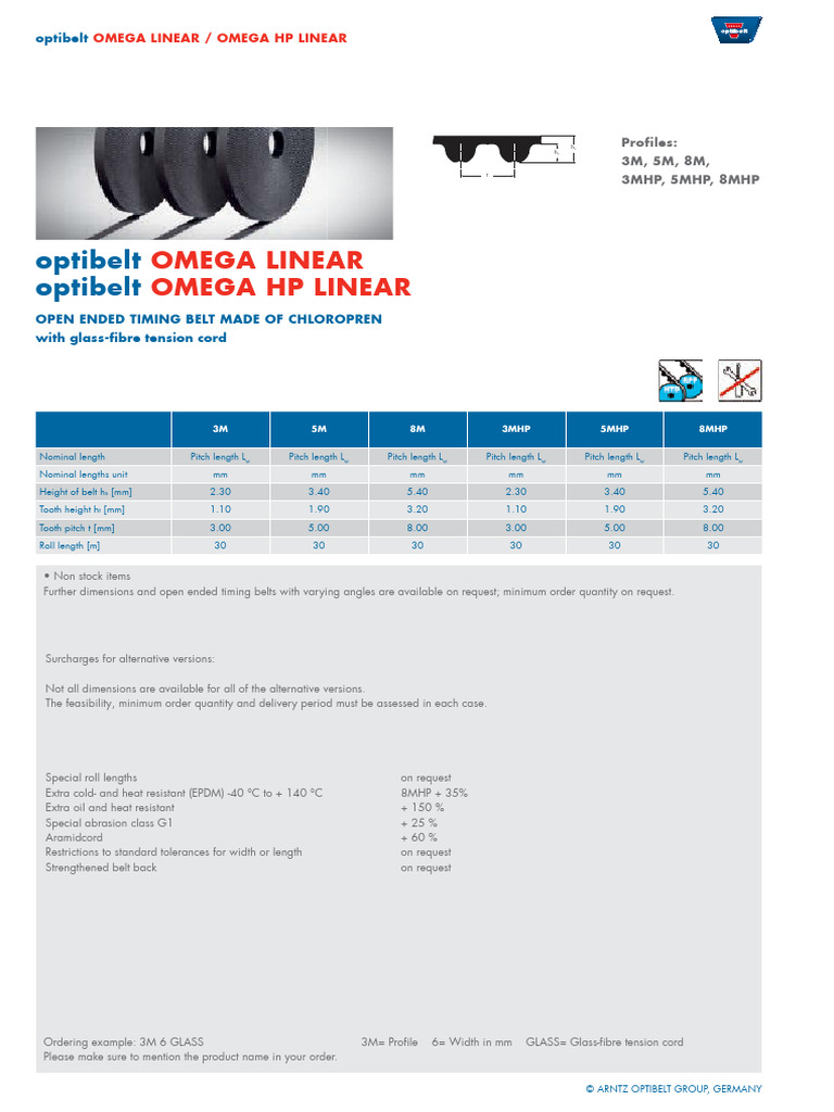 Open Ended Timing Belts Overview | PDF | Metrology | Mechanical Engineering