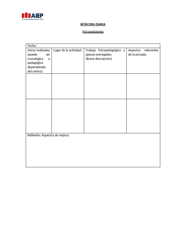 Modelo Bitácora | PDF