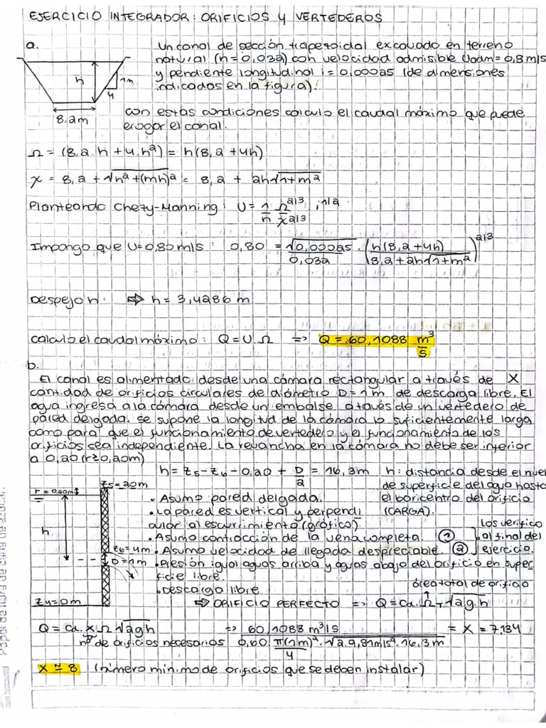EJ INTEGRADOR TP 5 hidraulica aplicada | PDF