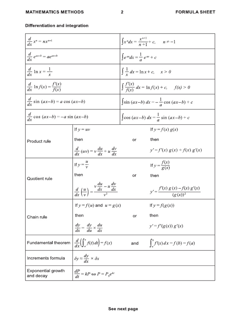 Diffrentiation Fomula | PDF