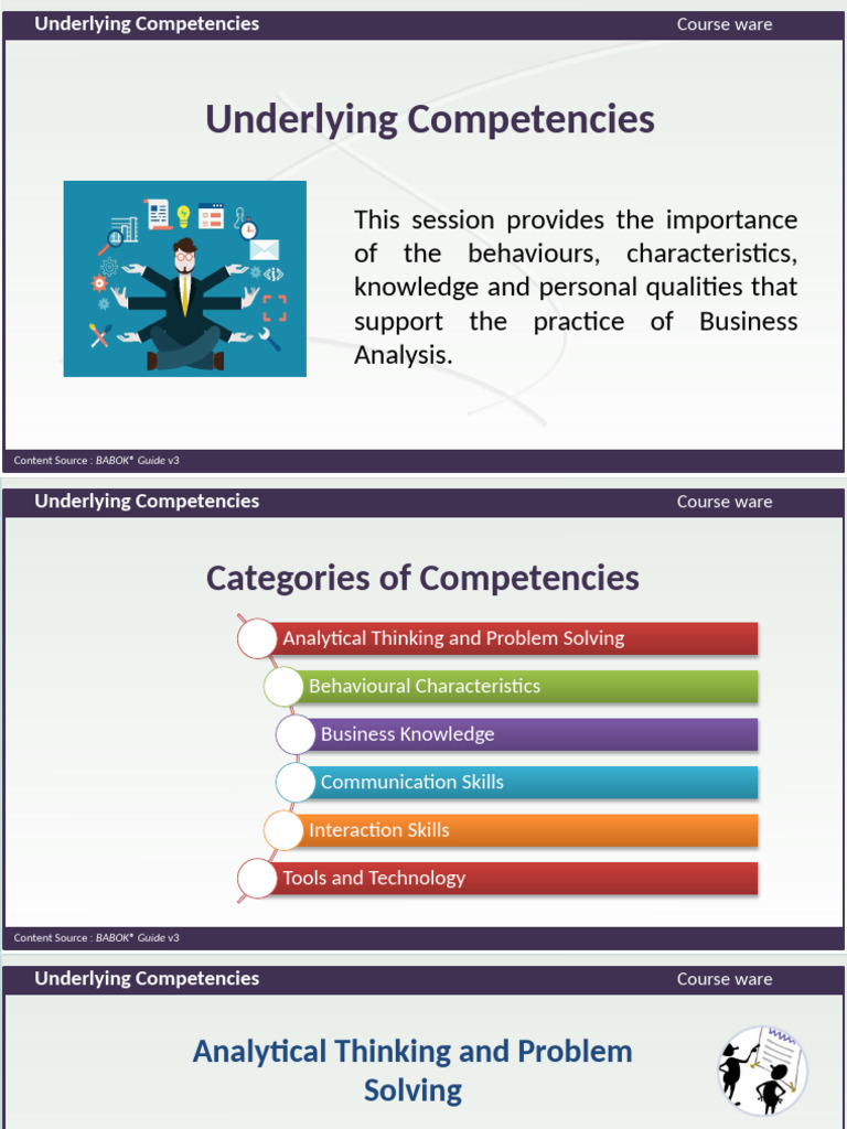 Underlying Competencies in Business Analysis | PDF | Communication ...