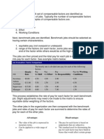 Factor Comparison A Set of Compensable Factors Are Identified As