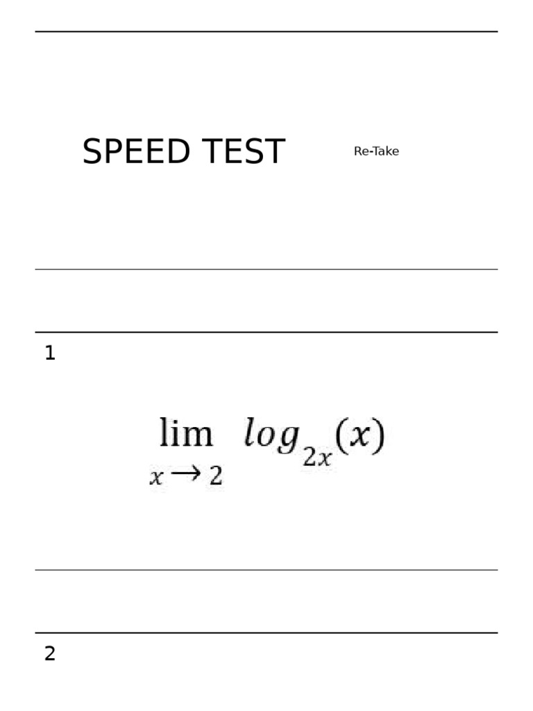 Speed Test | PDF