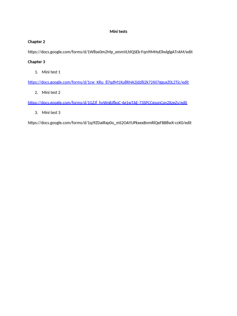 Mini Tests Chapter 23 | PDF