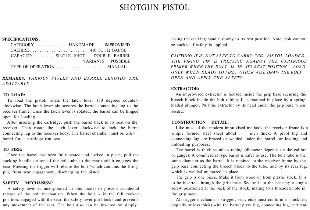 Shotgun - Pistol - Blueprint | PDF | Firearms | Projectile Weapons