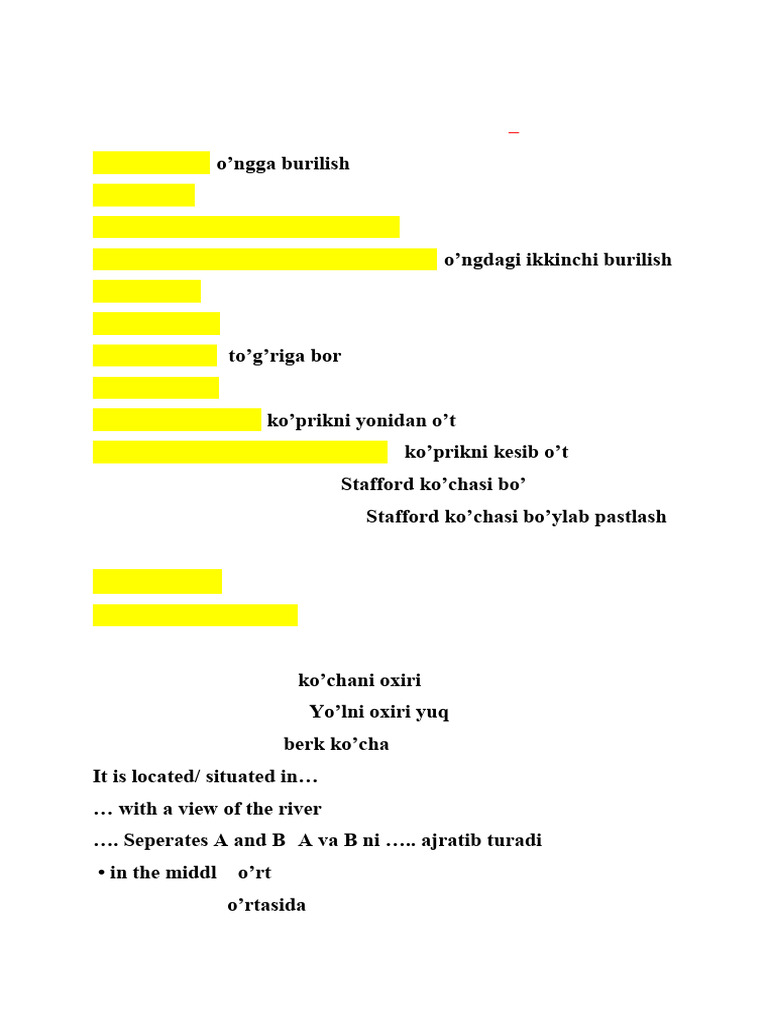 IELTS Listening Map Vocabulary Guide | PDF | Transport Infrastructure ...