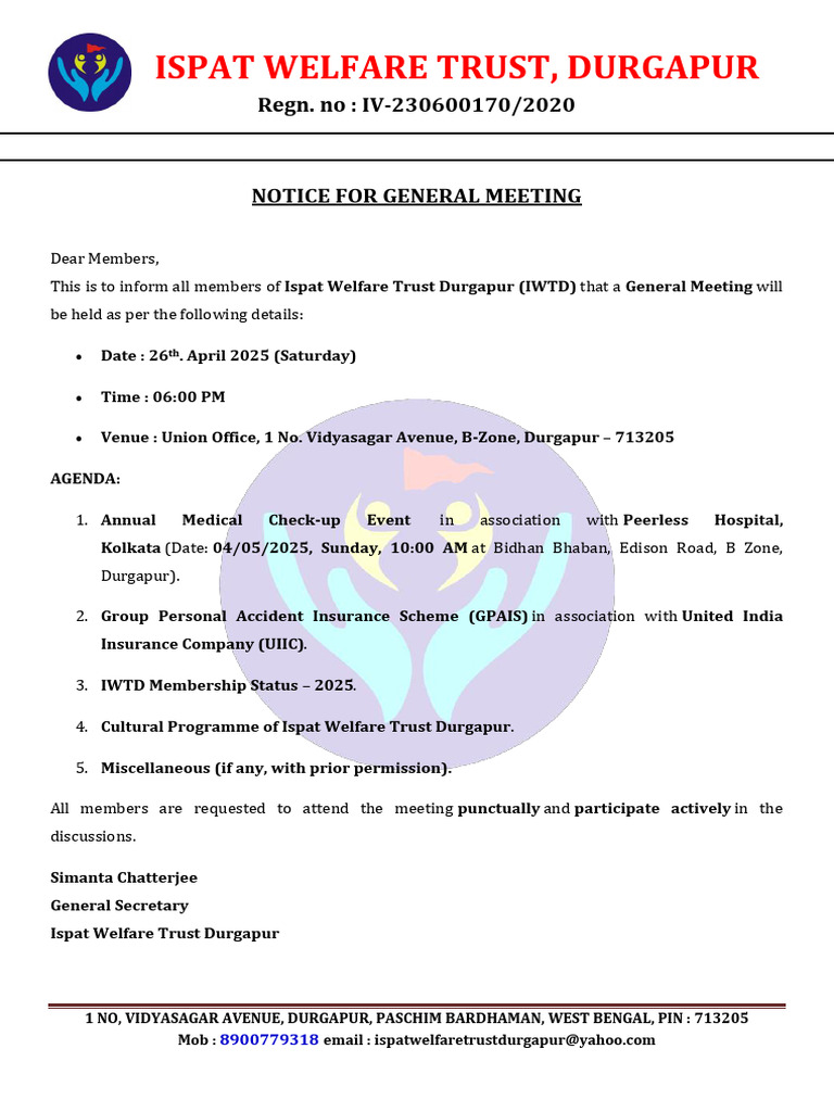 Notice of General Meeting 24042025 | PDF