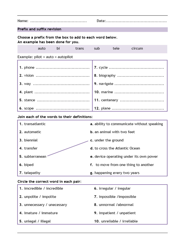 Prefix and Suffix Revision | PDF | Linguistic Morphology | Languages