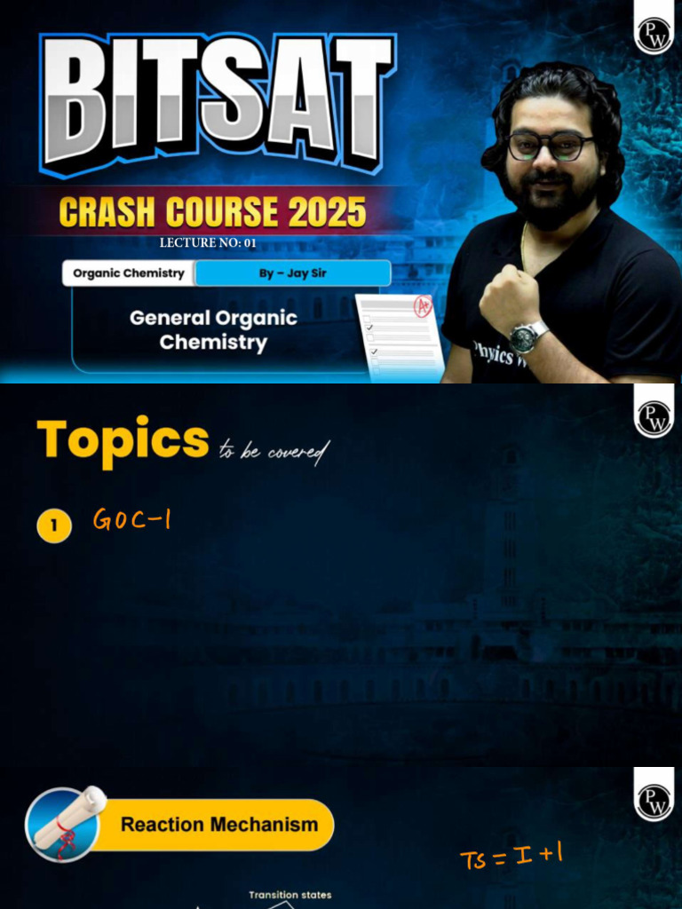 General Organic Chemistry 01 - Class Notes - BITSAT Crash Course 2025 | PDF