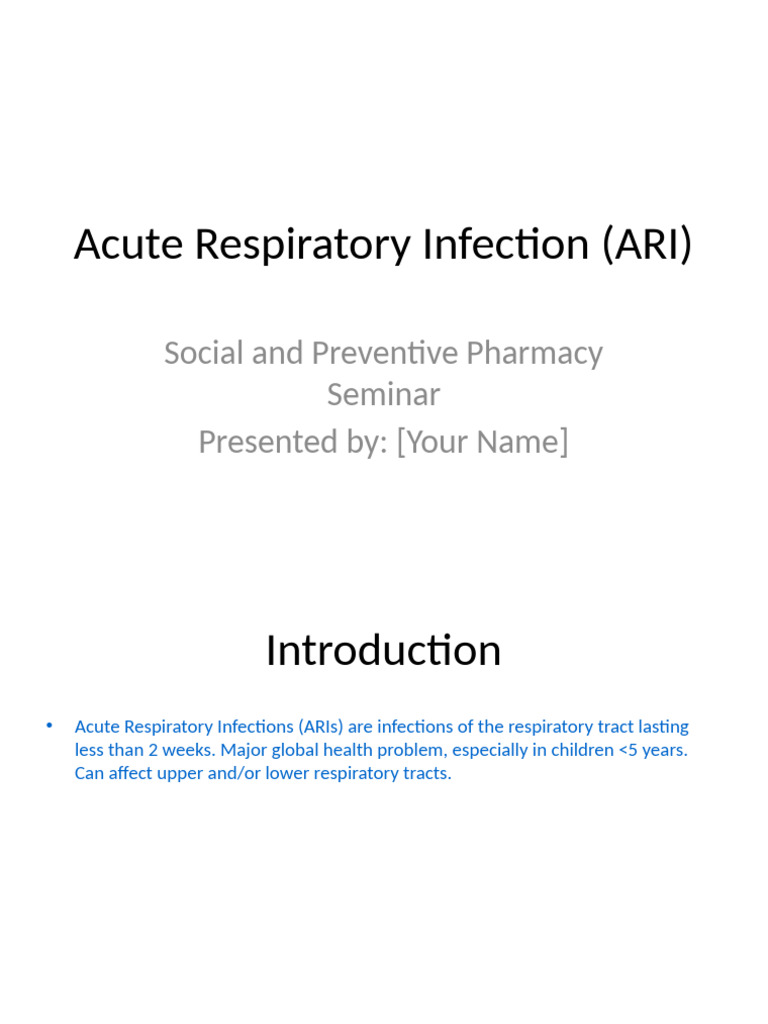 Acute Respiratory Infection Seminar | PDF