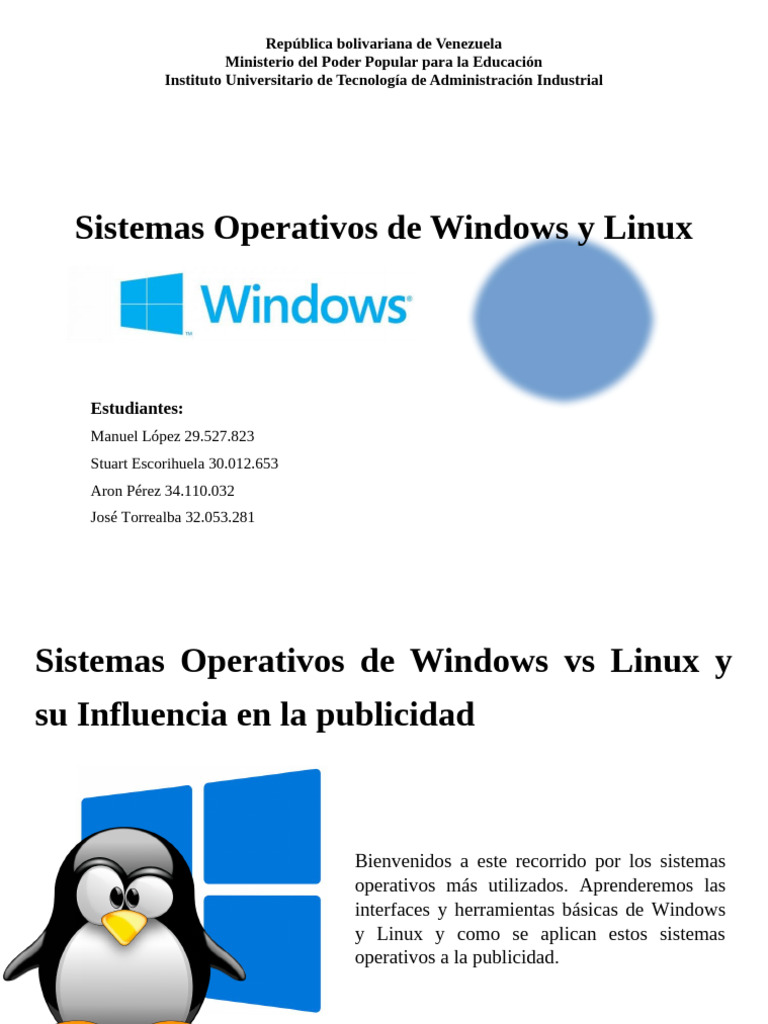 Comparativa: Windows vs Linux en Publicidad | PDF | Interfaz de línea ...
