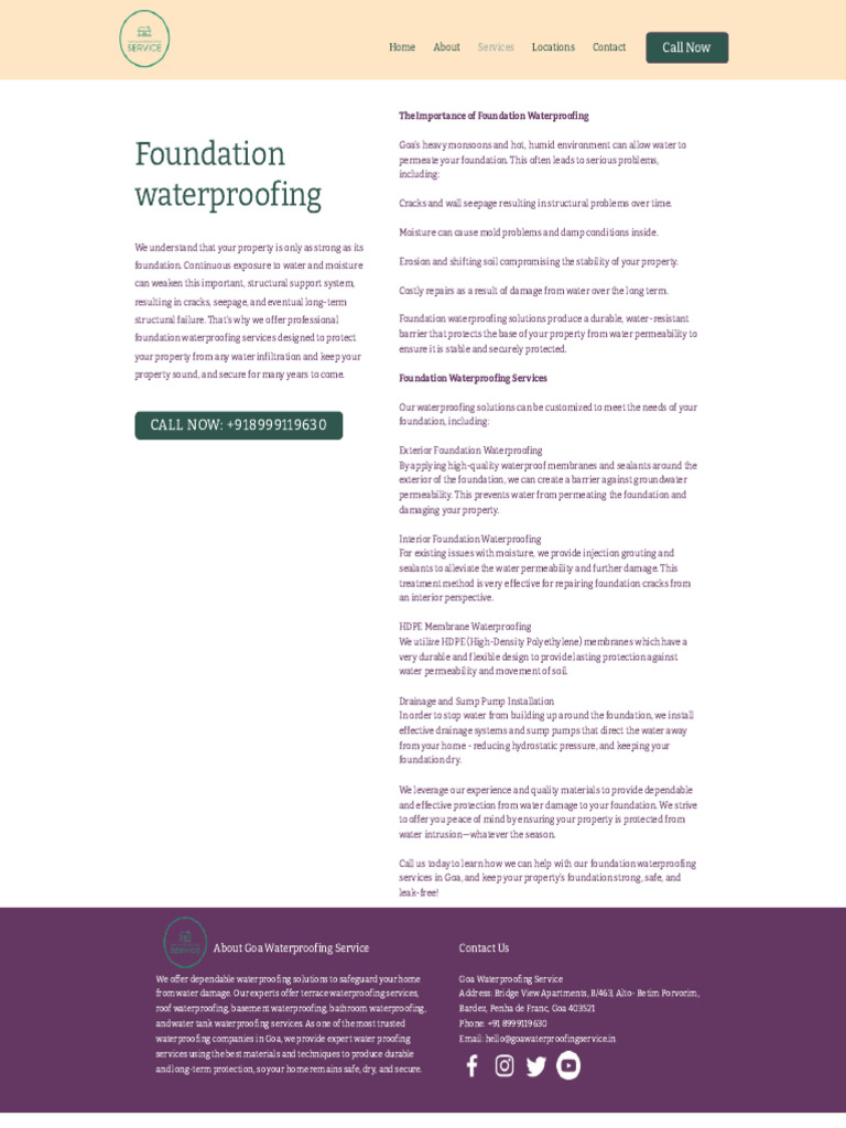 Goawaterproofingservice in Foundation Waterproofing | PDF | Building ...