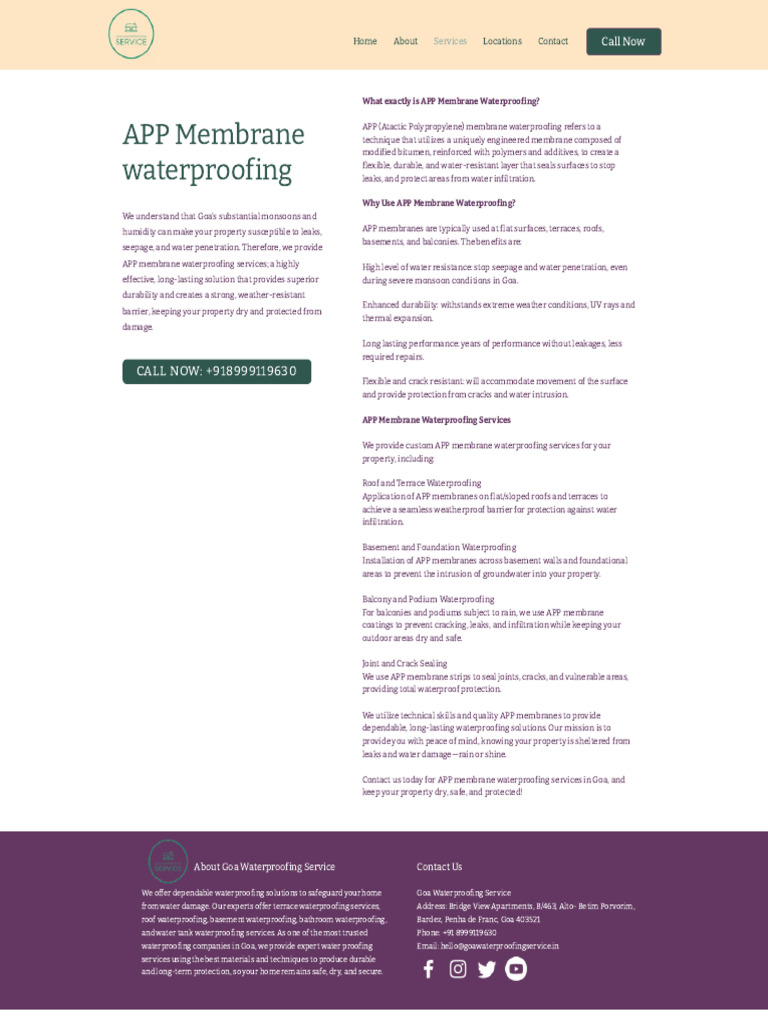APP Membrane Waterproofing in Goa | PDF | Building Materials | Civil ...