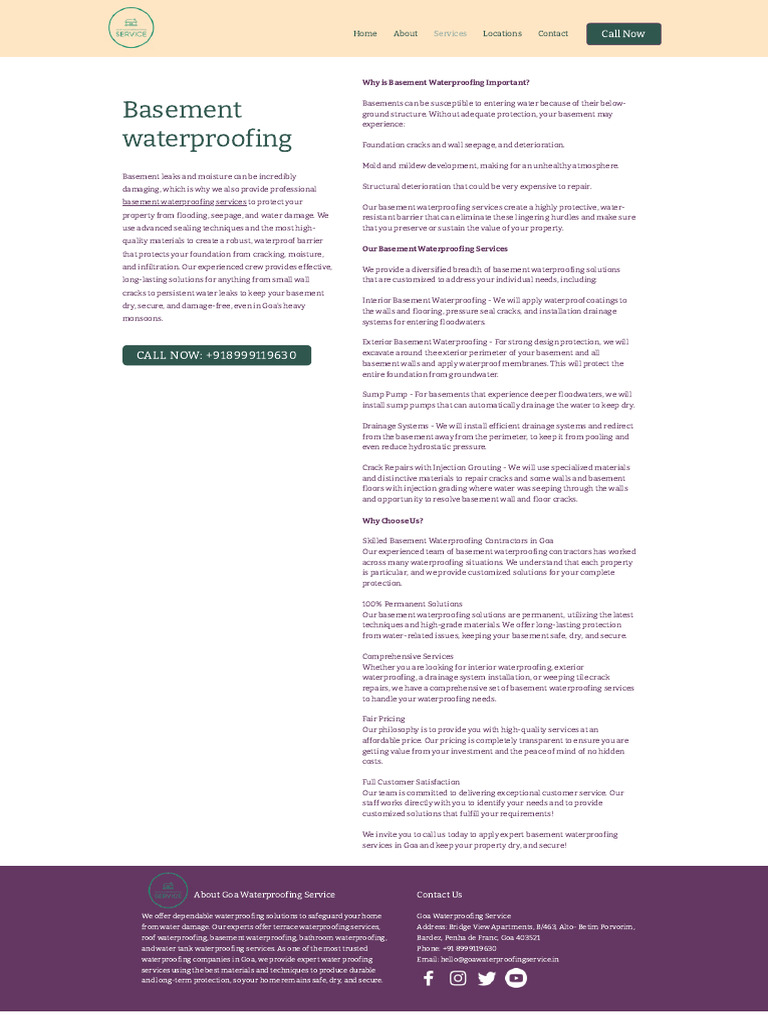 Goawaterproofingservice in Basement Waterproofing | PDF | Basement ...