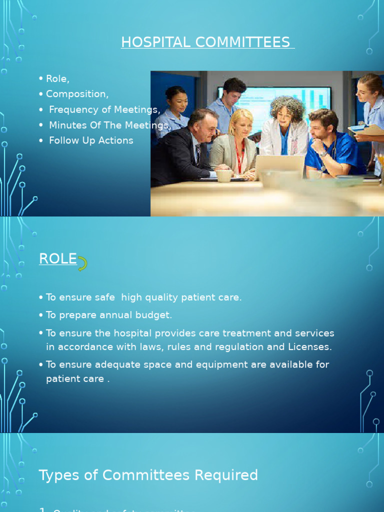 Hospital Committees: Roles and Structure | PDF | Committee | Hospital