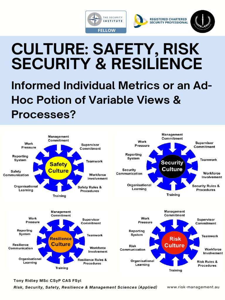 Understanding Safety and Security Culture | PDF | Risk | Science